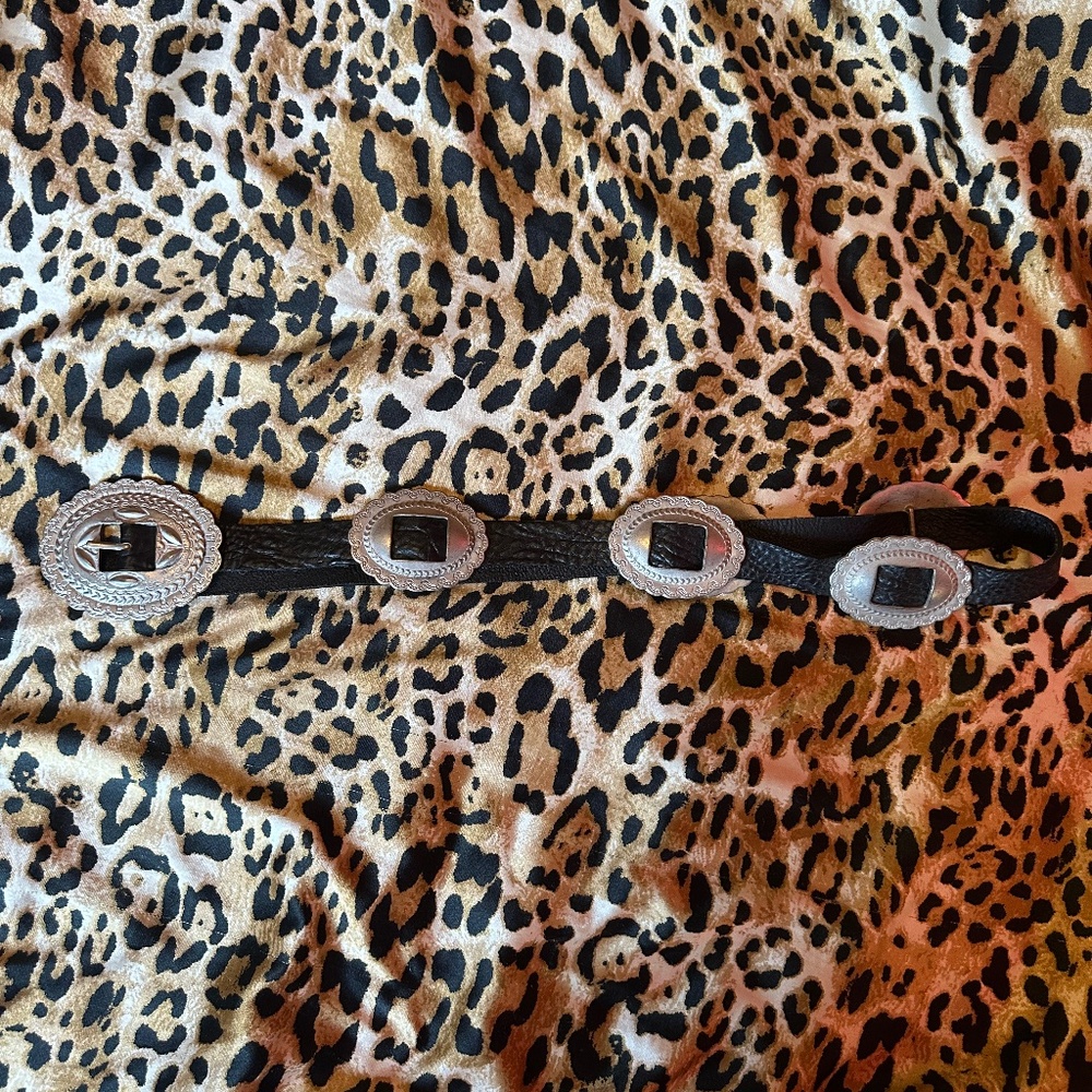 black leather concho belt